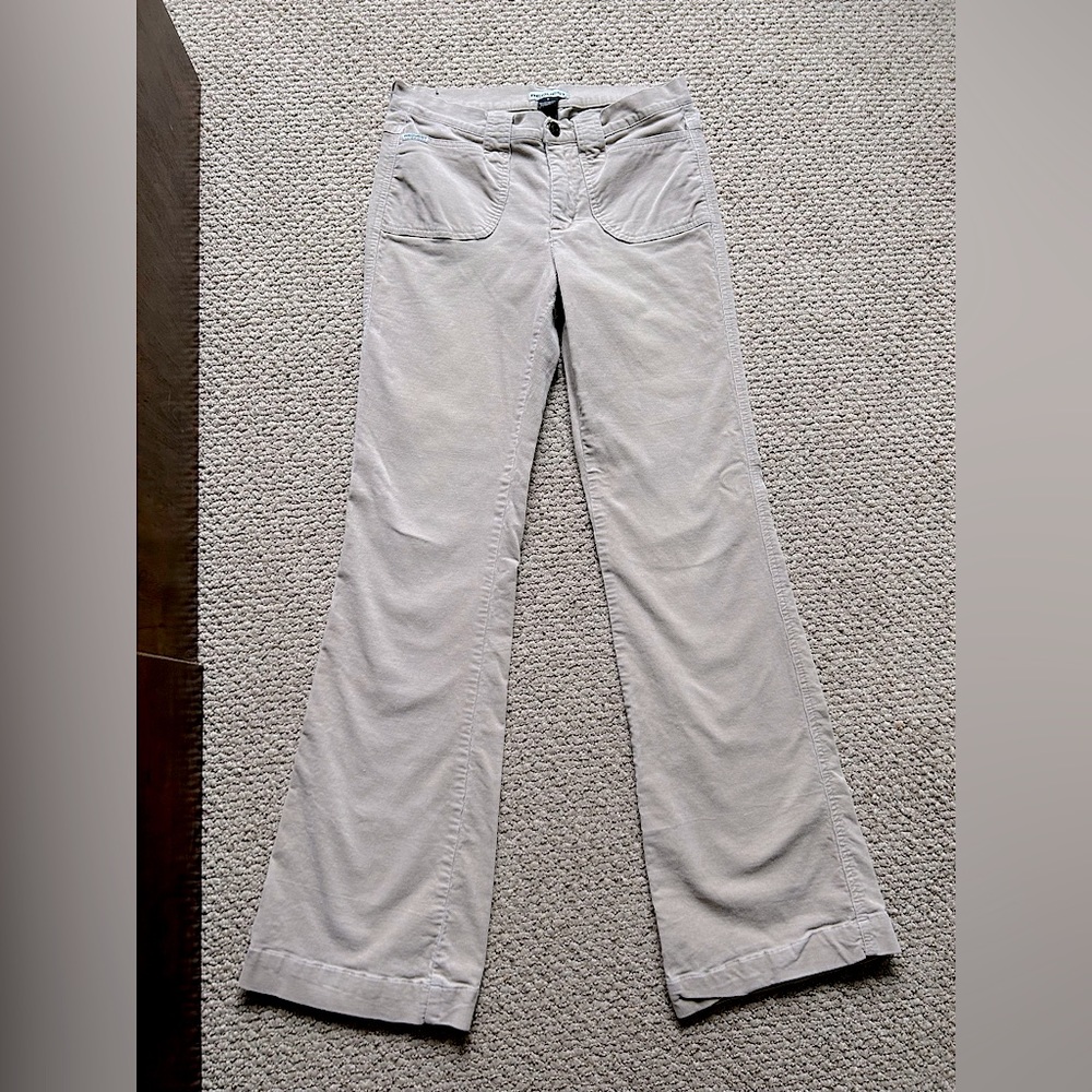 Request beige corduroy bootcut pants